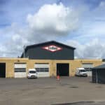 Foran Colas Viborg bygning